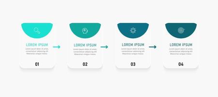 Vector Infographic label design template with icons and 4 options or steps. Can be used for process diagram, presentations, workflow layout, banner, flow chart, info graph.