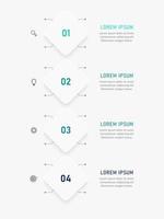 plantilla de diseño de etiquetas infográficas vectoriales con iconos y 4 opciones o pasos. se puede utilizar para diagramas de proceso, presentaciones, diseño de flujo de trabajo, banner, diagrama de flujo, gráfico de información. vector