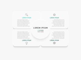 Vector Infographic label design template with icons and 4 options or steps. Can be used for process diagram, presentations, workflow layout, banner, flow chart, info graph.