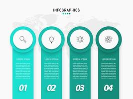 plantilla de diseño de etiquetas infográficas vectoriales con iconos y 4 opciones o pasos. se puede utilizar para diagramas de proceso, presentaciones, diseño de flujo de trabajo, banner, diagrama de flujo, gráfico de información. vector