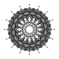 mandala negro para el diseño. diseño de patrón circular de mandala para henna, mehndi, tatuaje, decoración. ornamento decorativo en estilo étnico oriental. página de libro para colorear vector