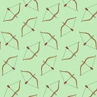 Bow with arrow. Pattern. Vector illustration.