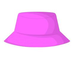 Pink panama, summer beach panama, sun hat. Vector illustration.