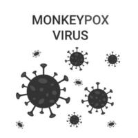 Monkeypox virus icon. Smallpox virus concept. Monkeypox virus on a white background. Vector illustration.