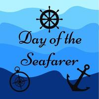 Day of the Seafarer. June 25. Holiday concept. Template for background, poster with text inscription. Vector illustration.