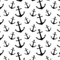 Nautical seamless pattern with geometric ship anchors. Vector illustration.