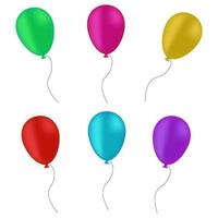 3d Realistic Colorful Balloon. Holiday illustration of flying glossy balloon. vector