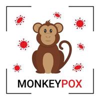 virus de la viruela del simio en una pandemia. ilustración vectorial vector