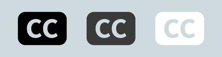 Closed captioning solid icon in black and white colors. Simple icon collection. vector