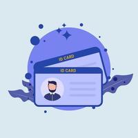 Identification card or id card flat illustration. Vector illustration.