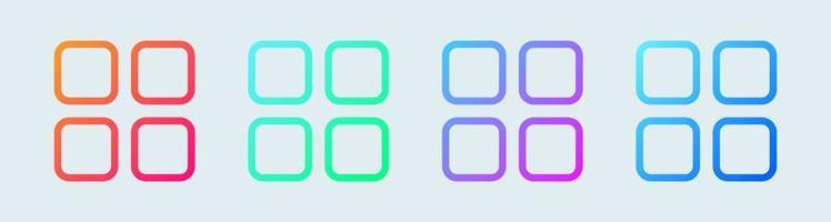 Main menu outline icon in gradient colors. Application list icon collection. vector