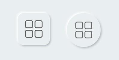 Main menu outline icon in neomorphic design style. Application list icon collection. vector