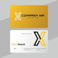 tarjeta de visita de degradado amarillo de diseño simple vector