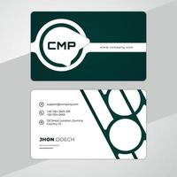 elegant white dark green business cards template vector