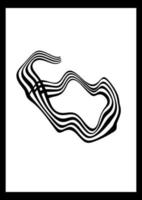 Vector graphic Number six with wave lines, the number is drawn with mesh fill tool. Black and white wave stripe optical abstract design. Perfect for Wall decoration, poster, logos, cover, etc. six.