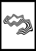 Black and white wave stripe optical abstract design. Vector graphic Number nine with wave lines, the number is drawn with mesh fill tool. Good for Wall decoration, poster, logos, cover, etc. nine. 9