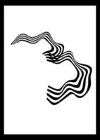 Vector graphic Number 3 with wave design, the number is drawn with mesh fill tool. Black and white wave stripe optical abstract design. Perfect for Wall decoration, poster, logos, cover, etc. Three.