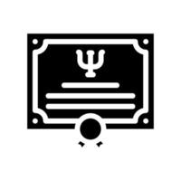 diploma psychologist glyph icon vector illustration black