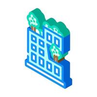 house decorated trees isometric icon vector illustration