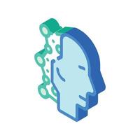 robot head artificial intelligence isometric icon vector illustration