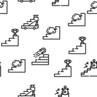 Stair And Achievement Vector Seamless Pattern