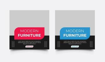 Furniture social media post templates vector