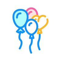 air balloons birthday decoration color icon vector illustration