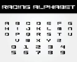 Racing font. Italic bold racing style vector latin alphabet. Fonts for event, promo, logo, banner, monogram and poster.
