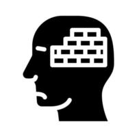 wall neurosis problem glyph icon vector illustration