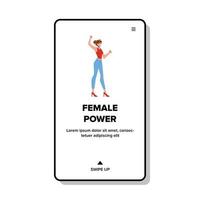 Female Power Strong Businesswoman Posing Vector Illustration