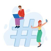 Hashtag For Searching Video In Social Media Vector