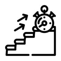 tiempo para ejecutar en la ilustración de vector de icono de línea de escalera