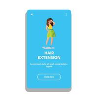 Hair Extension Woman Beauty Salon Procedure Vector