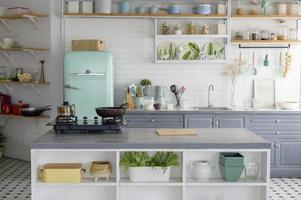 background of modern kitchen room photo
