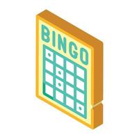 bingo card isometric icon vector isolated illustration