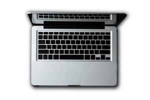 Top view Laptop isolated photo