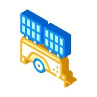 mobile solar battery isometric icon vector illustration