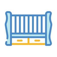 cama de cuna para ilustración de vector de icono de color de niño pequeño