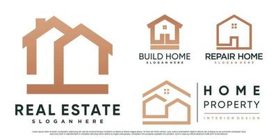 conjunto de inspiración de diseño de logotipo de bienes raíces para negocios con concepto moderno creativo vector premium