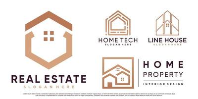 Set of real estate logo design inspiration for business with creative modern concept Premium Vector