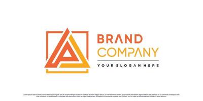 Triangle icon letter a logo design inspiration for business with square concept Premium Vector