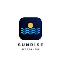 Sunrise logo app design colorful gradient vector