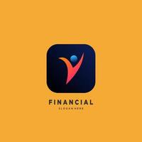 financial logo design company gradient colorful vector