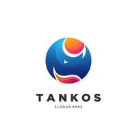 Rhino logo colorful gradient style vector