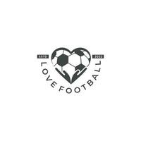 vector de diseño de logotipo de fútbol de amor