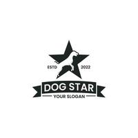dog star logo design vector. for Hunting, Outdoors, Dog Lovers, Animal Lovers. vector