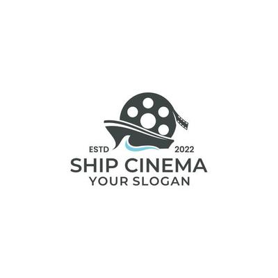 ship cinema logo design symbol vector