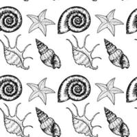 Hand drawn sea fishes seamless background. Surface pattern for textile, wallpaper and wrapping. vector