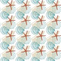 Hand drawn sea fishes seamless background. Surface pattern for textile, wallpaper and wrapping. vector