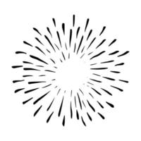 Retro doodle sunburst vector icon. Hand drawn explosion design element.